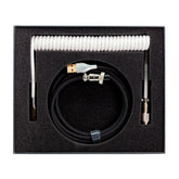 Phoenix kioru cable aviador en espiral con conector tipo c para teclados gaming negro y blanco